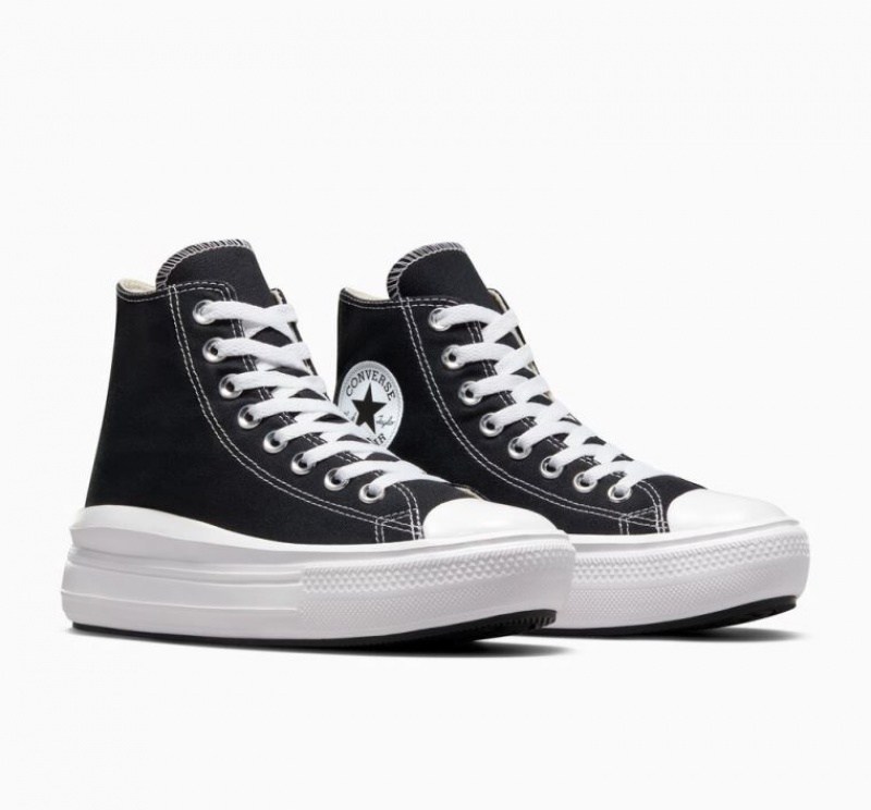 Black Converse Chuck Taylor All Star Move Women's Platform Sneakers | NZ NASDE4708