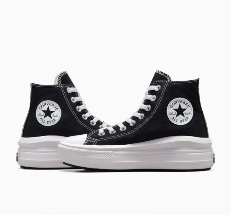 Black Converse Chuck Taylor All Star Move Women's Platform Sneakers | NZ NASDE4708