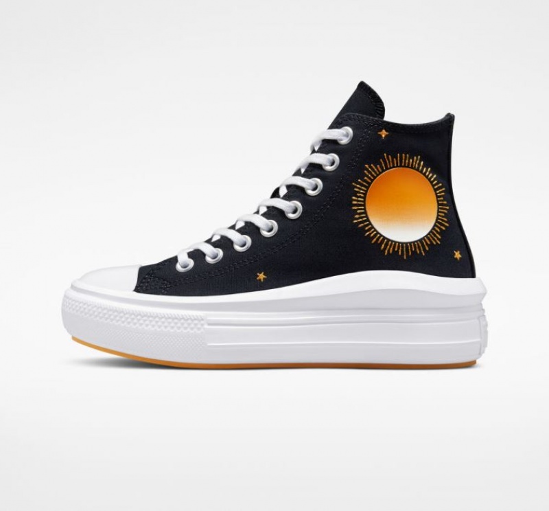 Black Converse Chuck Taylor All Star Move Celestial Women's Platform Sneakers | NZ GRQMH1487