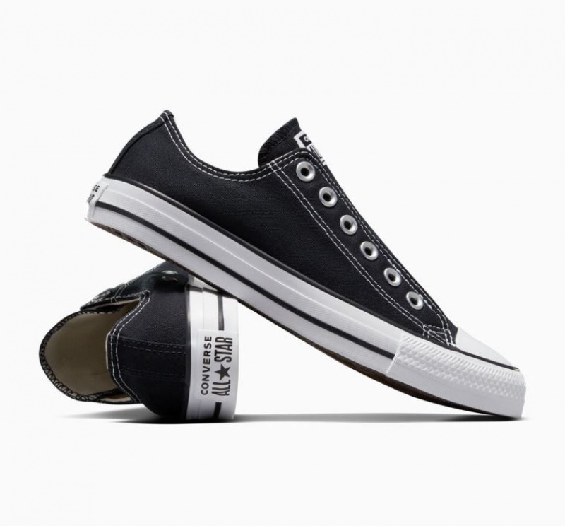 Black Converse Chuck Taylor All Star Slip Men's Low Tops | NZ QMEUF8421