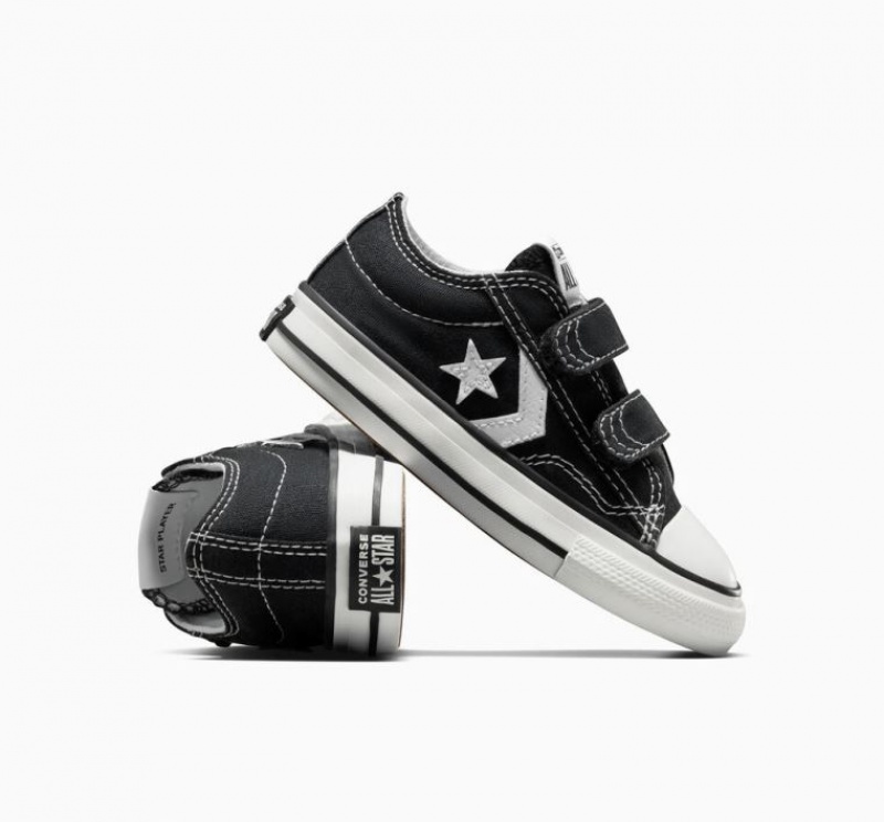 Black Converse Star Player 76 Easy-on Kids' Low Tops | NZ XMREF8936