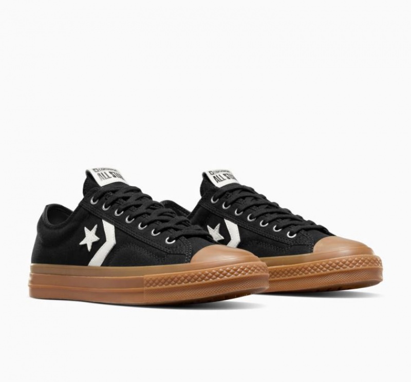 Black Converse Star Player 76 Men's Low Tops | NZ SCOFL5093