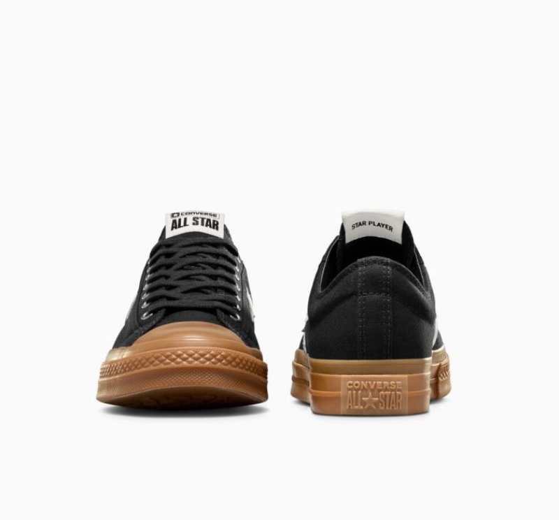 Black Converse Star Player 76 Men's Low Tops | NZ SCOFL5093