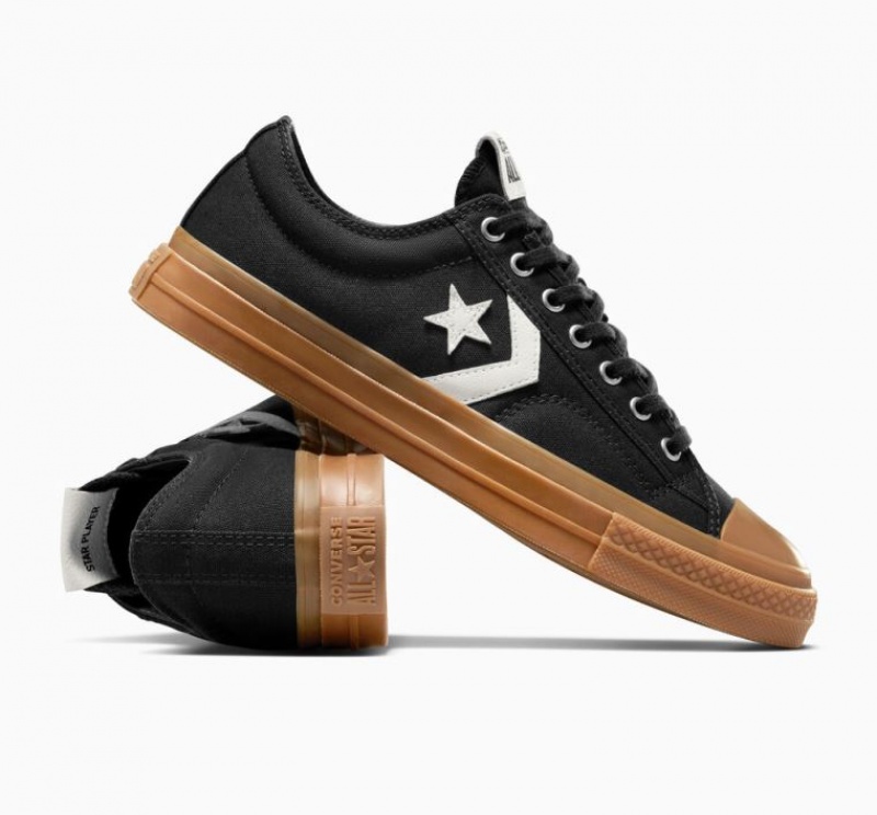 Black Converse Star Player 76 Men's Low Tops | NZ SCOFL5093