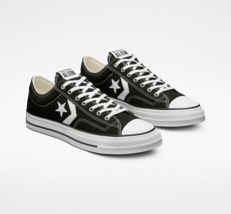 Black Converse Star Player 76 Men's Low Tops | NZ VXKSP5427