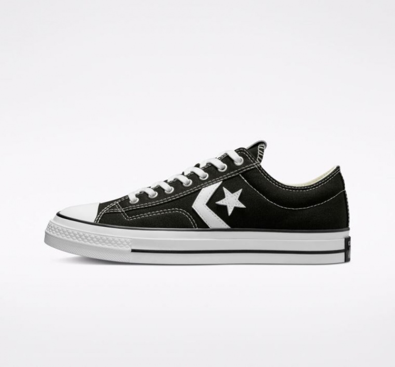 Black Converse Star Player 76 Men's Low Tops | NZ VXKSP5427