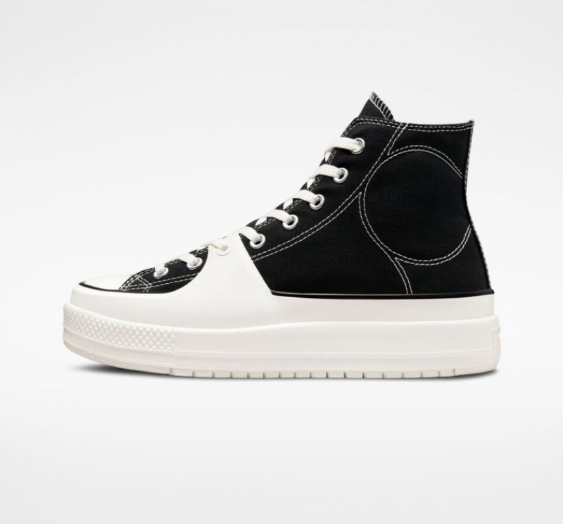 Black / White Converse Chuck Taylor All Star Construct Women's High Tops | NZ RKEYA0726