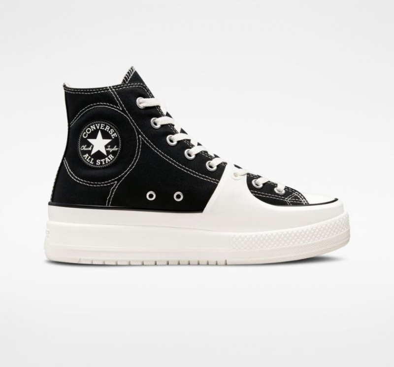 Black / White Converse Chuck Taylor All Star Construct Women\'s High Tops | NZ RKEYA0726