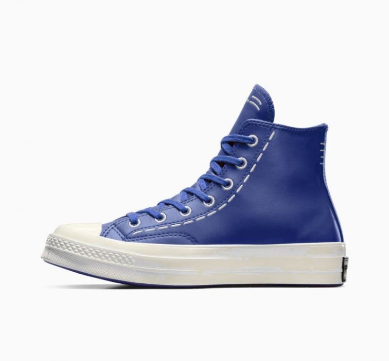 Blue Converse Chuck 70 Bold Stitch Women's High Tops | NZ LYBGV7695