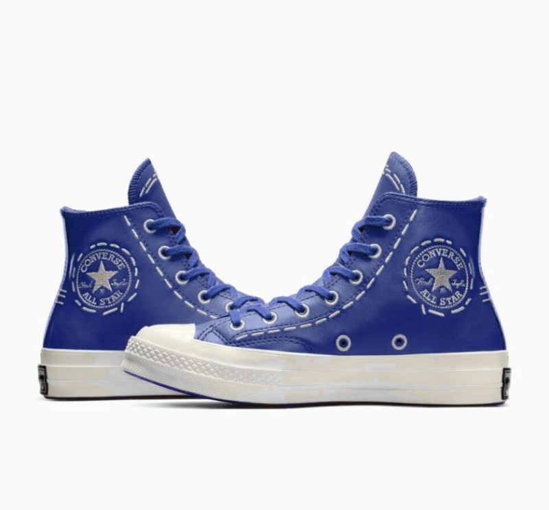 Blue Converse Chuck 70 Bold Stitch Women's High Tops | NZ LYBGV7695