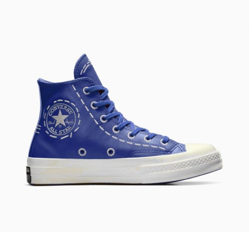 Blue Converse Chuck 70 Bold Stitch Women\'s High Tops | NZ LYBGV7695