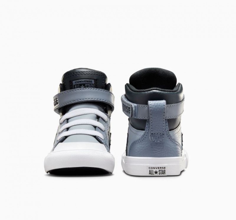 Blue Converse Pro Blaze Strap Leather Kids' High Tops | NZ MYQFW8714