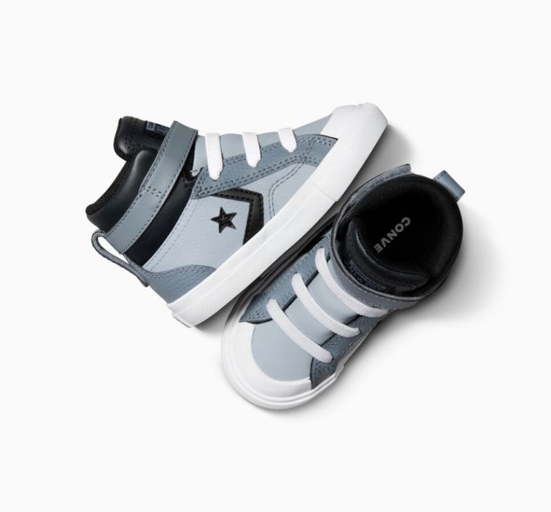 Blue Converse Pro Blaze Strap Leather Kids' High Tops | NZ MYQFW8714