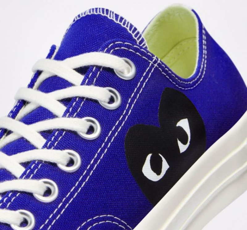 Blue Converse X Comme Des Garçons Play Chuck 70 Men's Low Tops | NZ DTUZP8349