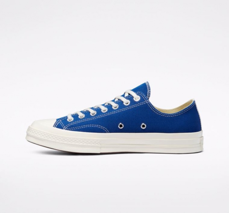 Blue Converse X Comme Des Garçons Play Chuck 70 Men's Low Tops | NZ OGJVC7209