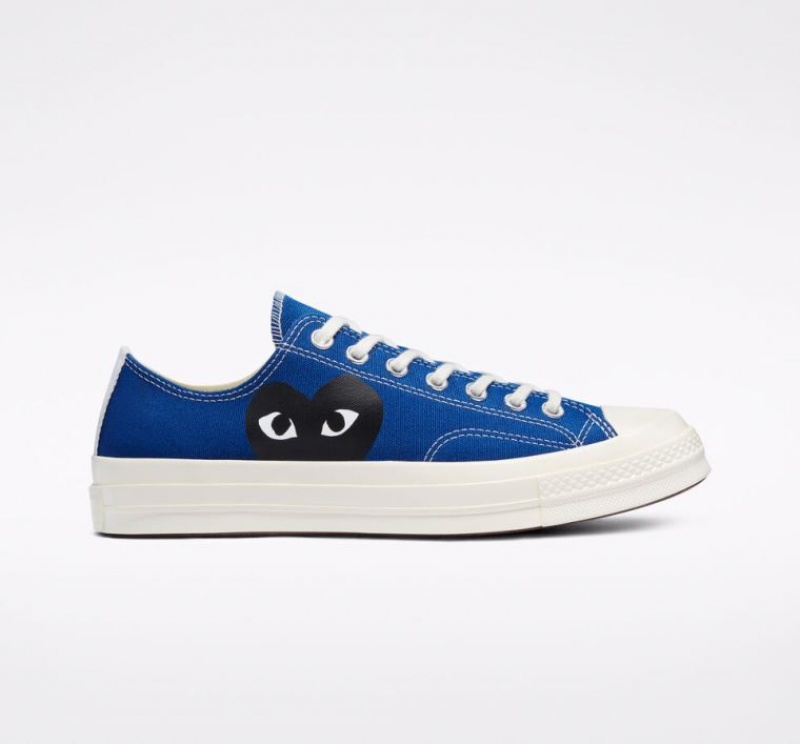 Blue Converse X Comme Des Garçons Play Chuck 70 Men\'s Low Tops | NZ OGJVC7209