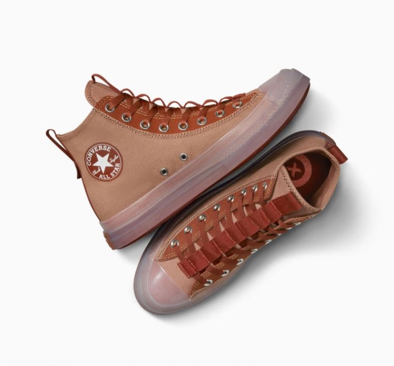 Brown Converse Chuck Taylor All Star CX Explore Women's High Tops | NZ VUFYM2590