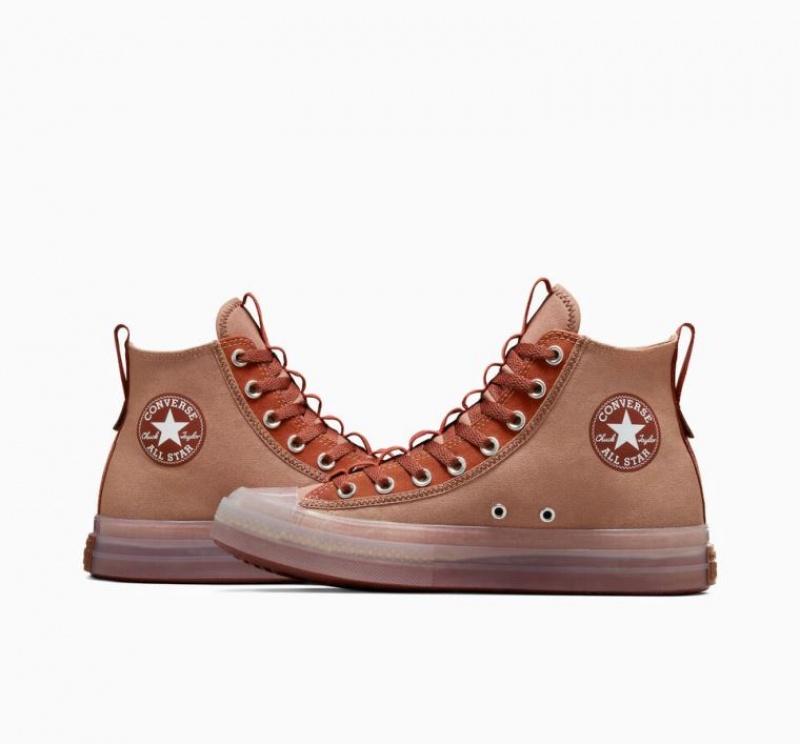 Brown Converse Chuck Taylor All Star CX Explore Women's High Tops | NZ VUFYM2590