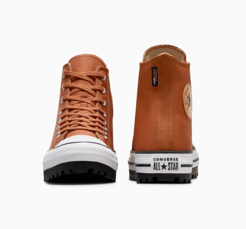 Brown Converse Chuck Taylor All Star City Trek Women's High Tops | NZ DMGNJ8926