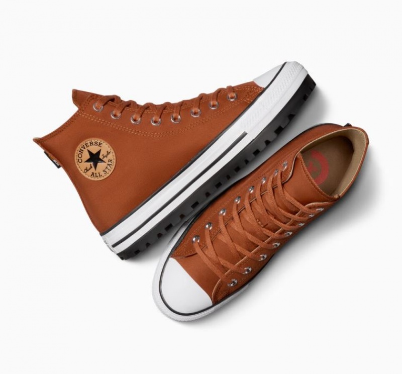 Brown Converse Chuck Taylor All Star City Trek Women's High Tops | NZ DMGNJ8926