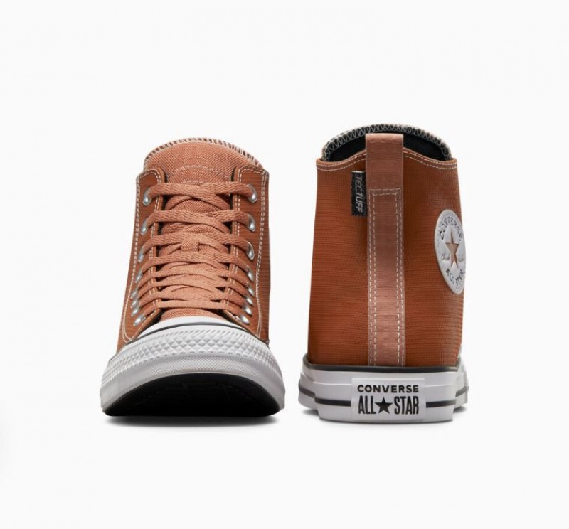 Brown Converse Chuck Taylor All Star Leather Men's High Tops | NZ WNTAK7385