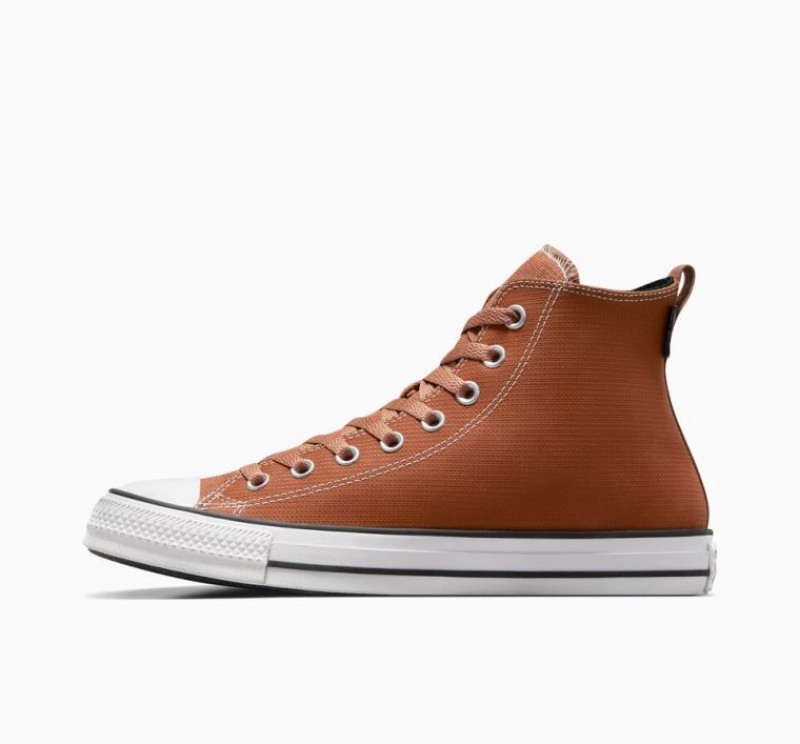 Brown Converse Chuck Taylor All Star Leather Men's High Tops | NZ WNTAK7385