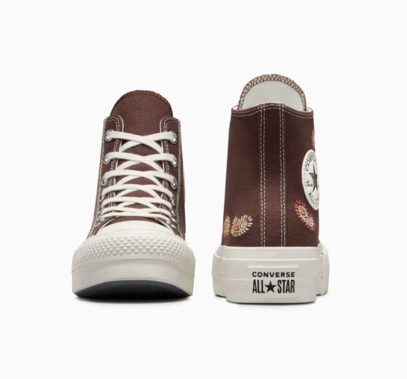 Brown Converse Chuck Taylor All Star Lift Crafted Evolution Women's Platform Sneakers | NZ CFLAV2657