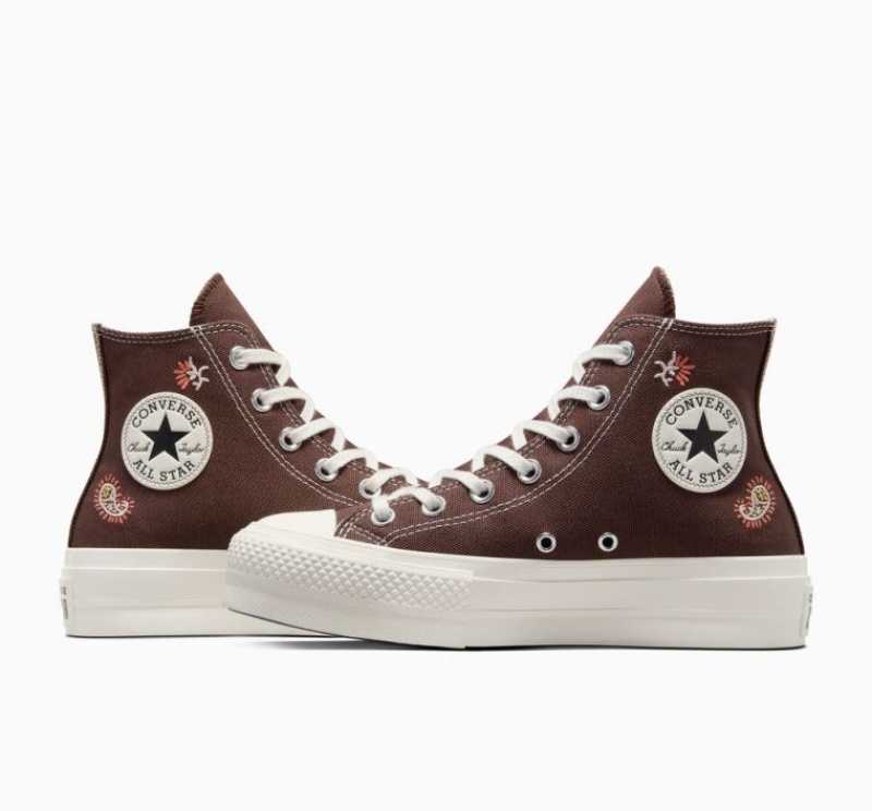 Brown Converse Chuck Taylor All Star Lift Crafted Evolution Women's Platform Sneakers | NZ CFLAV2657