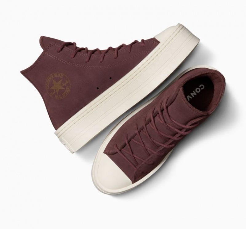 Brown Converse Chuck Taylor All Star Modern Lift Suede Women's Platform Sneakers | NZ DRWLK0531