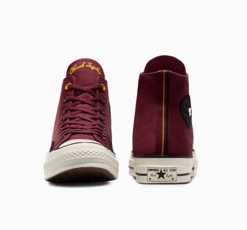 Burgundy Converse Chuck 70 Mixed Materials Men's High Tops | NZ UVCKJ6029