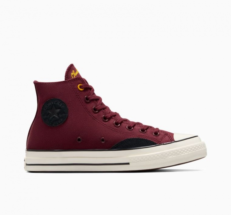 Burgundy Converse Chuck 70 Mixed Materials Men\'s High Tops | NZ UVCKJ6029