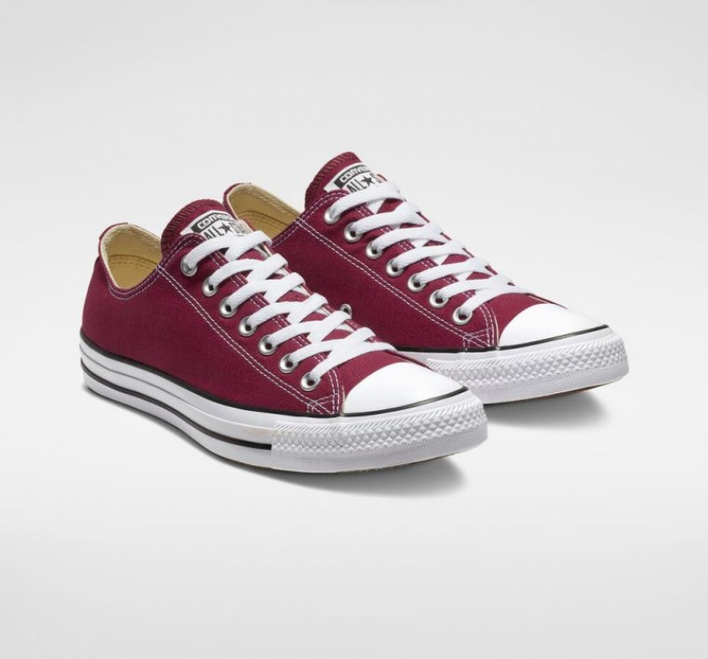 Burgundy Converse Chuck Taylor All Star Men's Low Tops | NZ DBNQP4280