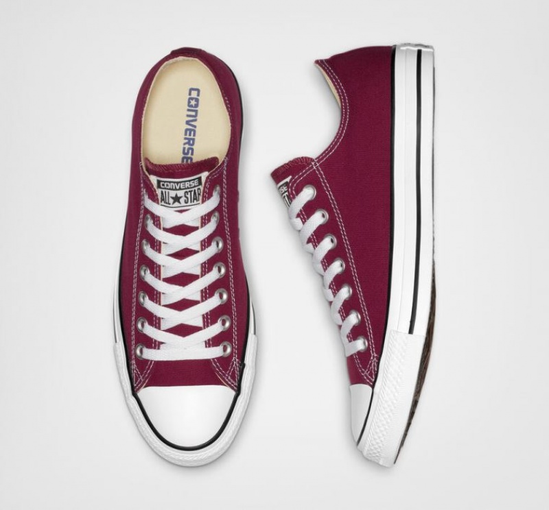 Burgundy Converse Chuck Taylor All Star Men's Low Tops | NZ DBNQP4280