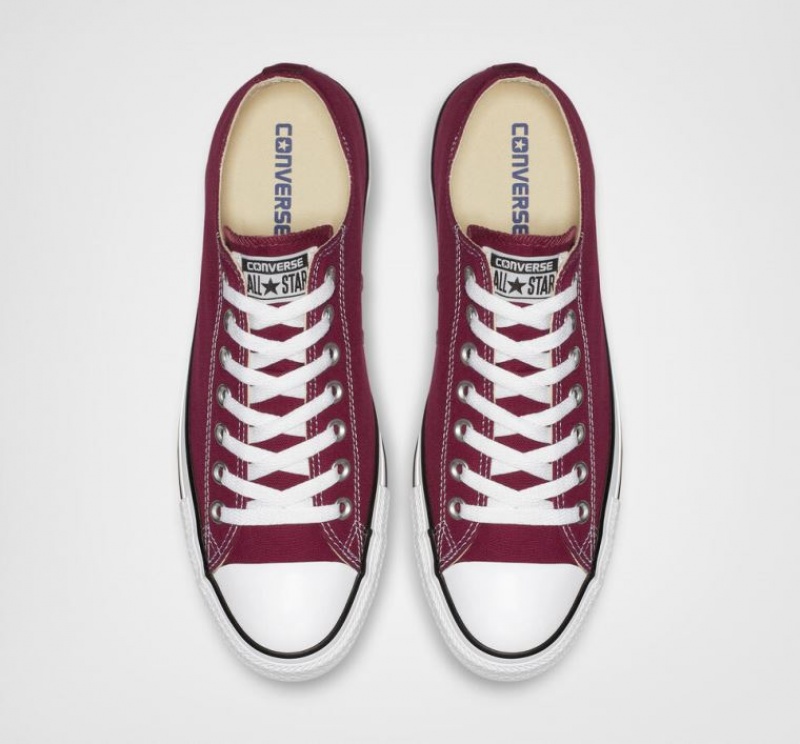 Burgundy Converse Chuck Taylor All Star Men's Low Tops | NZ DBNQP4280