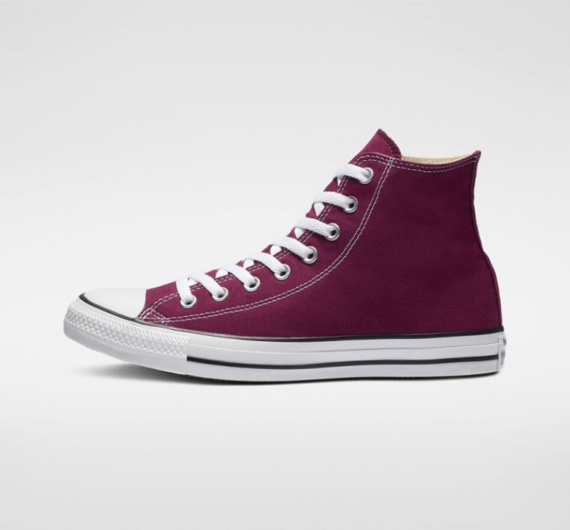 Burgundy Converse Chuck Taylor All Star Men's High Tops | NZ MVWRO0479