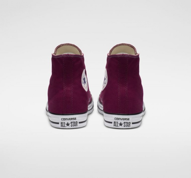 Burgundy Converse Chuck Taylor All Star Men's High Tops | NZ MVWRO0479