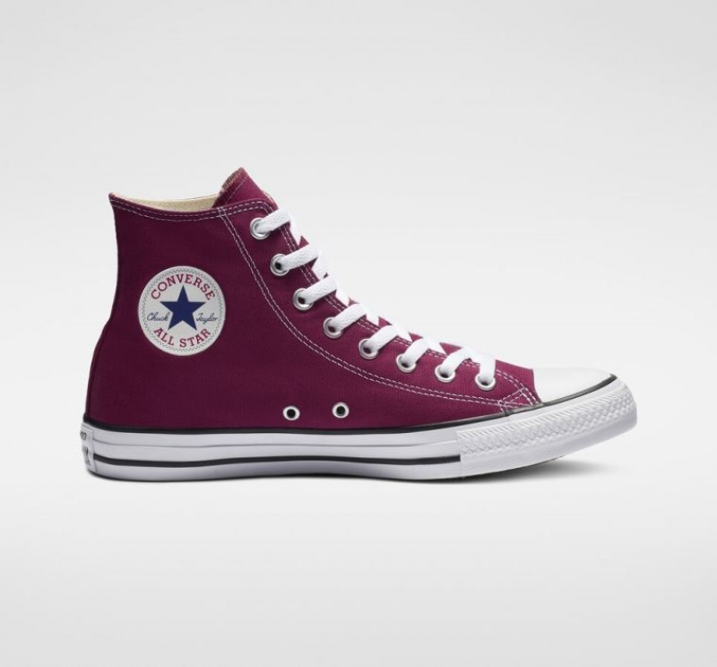 Burgundy Converse Chuck Taylor All Star Men\'s High Tops | NZ MVWRO0479