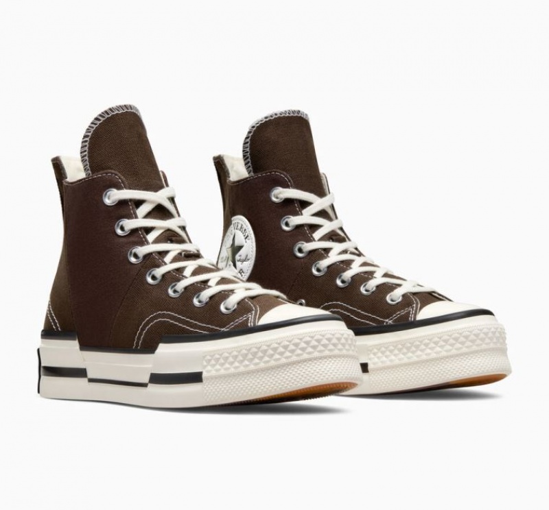 Chocolate Converse Chuck 70 Plus Women's High Tops | NZ PKTNF4327