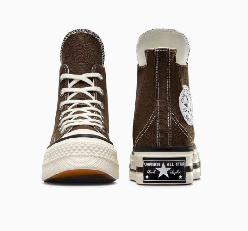 Chocolate Converse Chuck 70 Plus Women's High Tops | NZ PKTNF4327