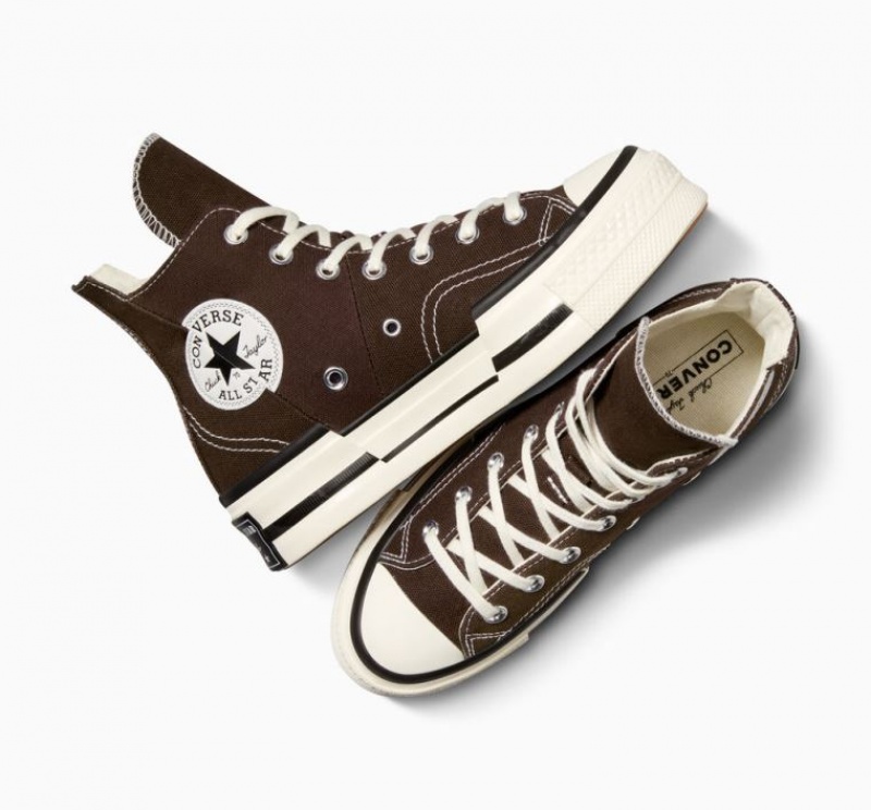 Chocolate Converse Chuck 70 Plus Women's High Tops | NZ PKTNF4327