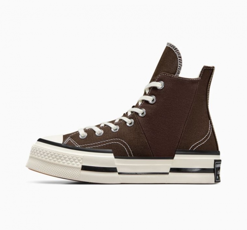 Chocolate Converse Chuck 70 Plus Women's High Tops | NZ PKTNF4327