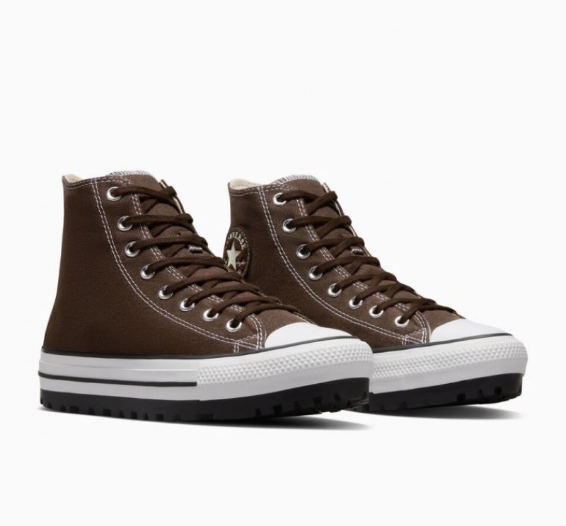 Chocolate Converse Chuck Taylor All Star City Trek Men's High Tops | NZ FOURD2450