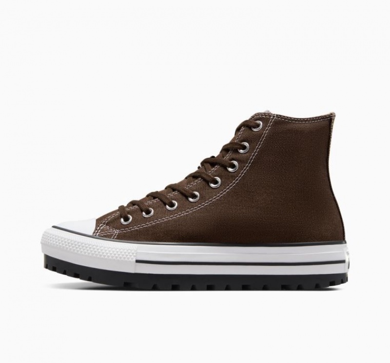 Chocolate Converse Chuck Taylor All Star City Trek Men's High Tops | NZ FOURD2450