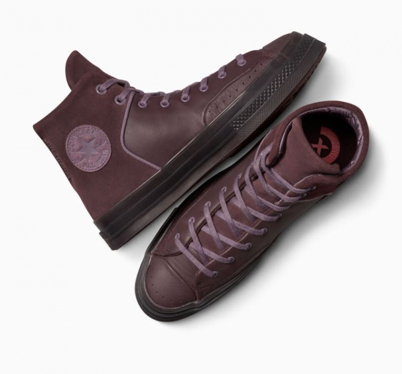 Dark Brown Converse Chuck 70 Marquis Leather Women's High Tops | NZ ODQYU3608