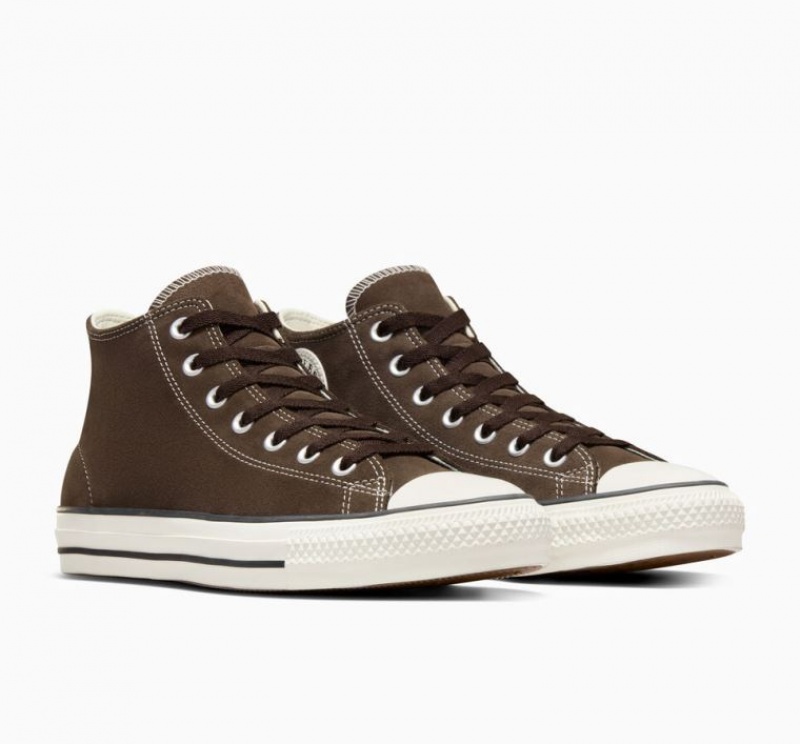 Dark Brown Converse Cons Chuck Taylor All Star Pro Classic Suede Men's Skate Shoes | NZ ADOPV8645