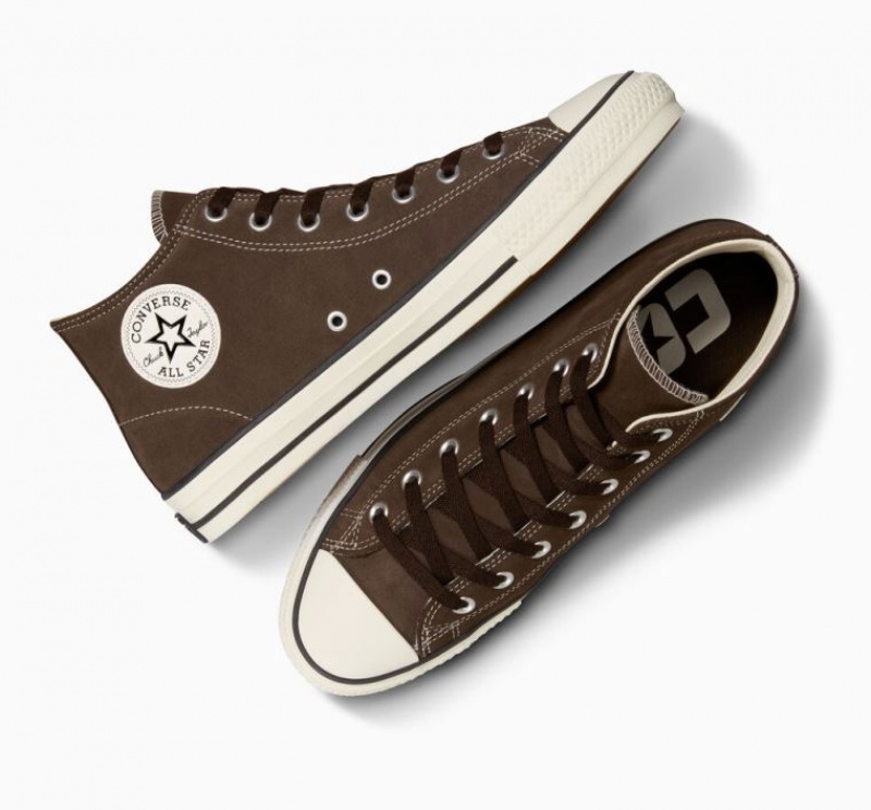 Dark Brown Converse Cons Chuck Taylor All Star Pro Classic Suede Men's Skate Shoes | NZ ADOPV8645