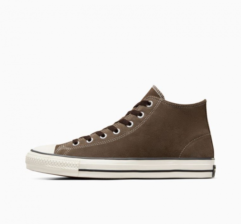 Dark Brown Converse Cons Chuck Taylor All Star Pro Classic Suede Men's Skate Shoes | NZ ADOPV8645