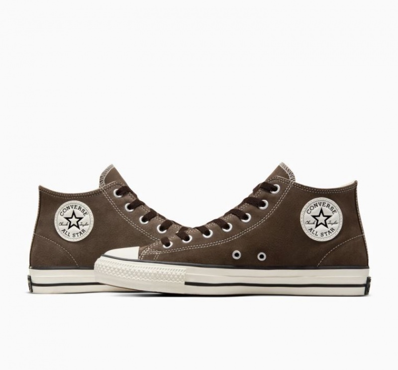 Dark Brown Converse Cons Chuck Taylor All Star Pro Classic Suede Men's Skate Shoes | NZ ADOPV8645