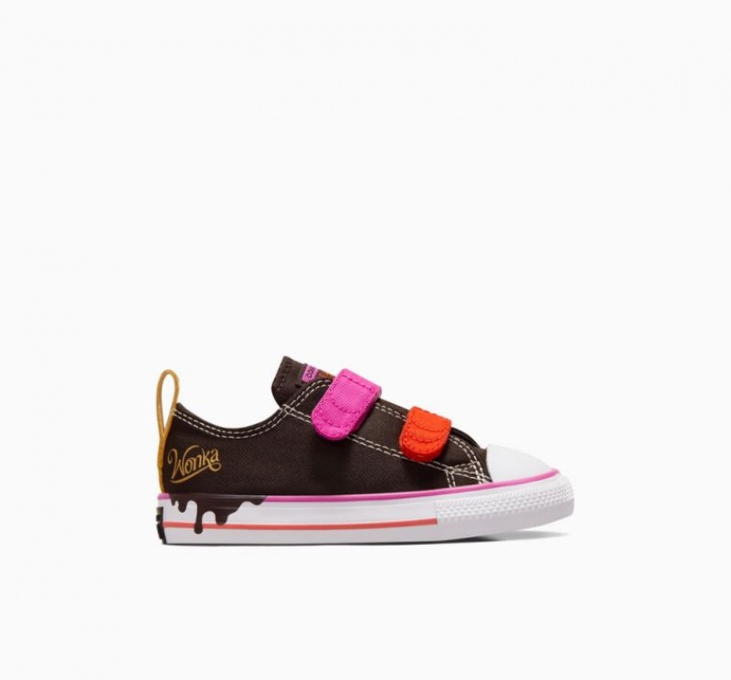 Dark Brown Converse X Wonka Chuck Taylor All Star Easy On Kids\' Low Tops | NZ ACDXZ2084