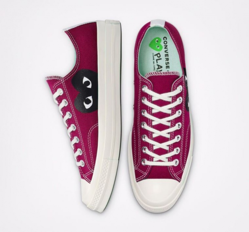 Fuchsia Converse X Comme Des Garçons Play Chuck 70 Men's Low Tops | NZ VTOCZ5428